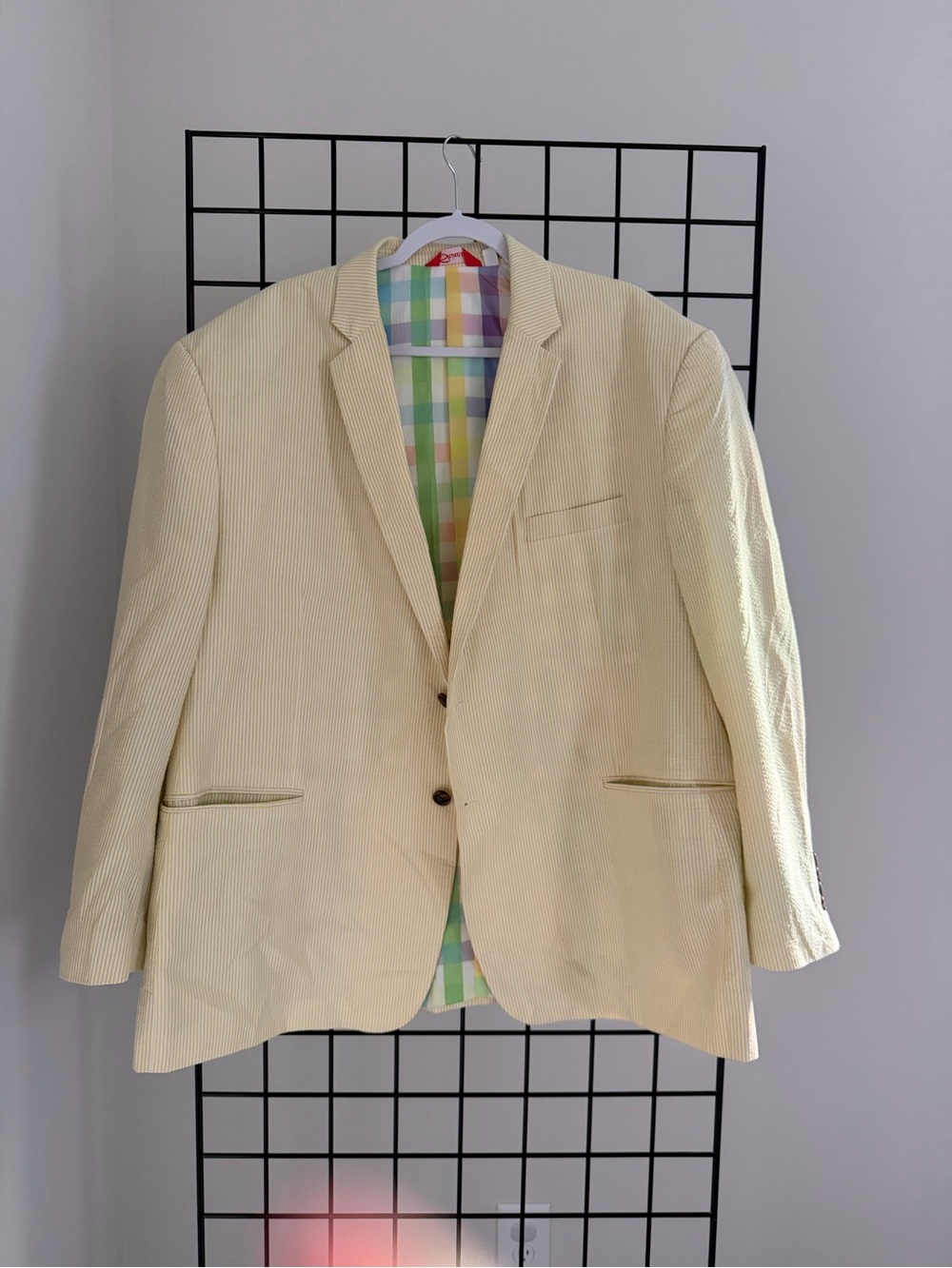 Men's yellow Seersucker Sport Coat - Two-Button Blazer